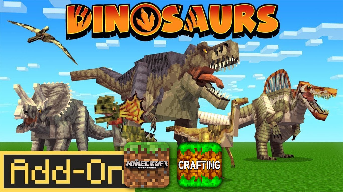 Addon DINOSAURS 1.0 – MCPE/Crafting and Building
