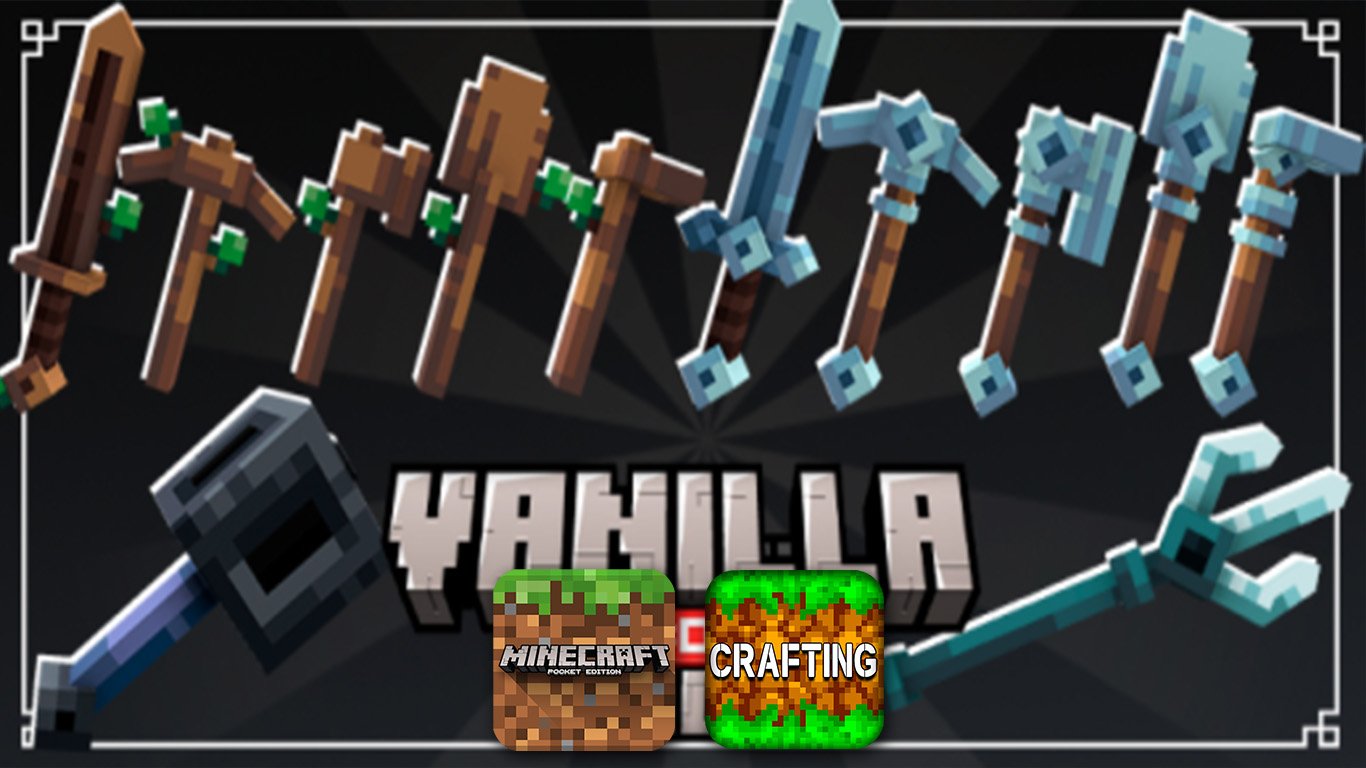 Resourepack Dụng cụ Vanilla 3D cho MCPE/Bedrock