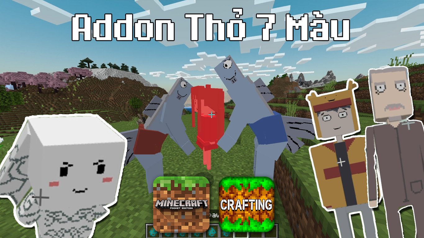 Addon Thỏ 7 Màu cho MCPE/Minecraft Bedrock