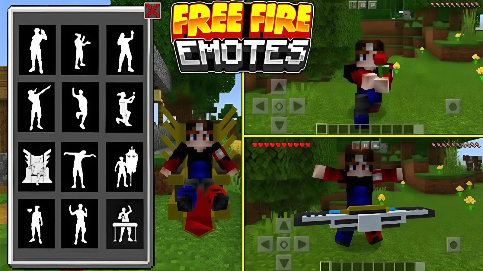 Addon Free Fire Emotes – Hành động Free Fire dành cho MCPE/Bedrock