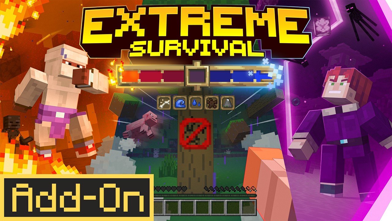 Extreme Survival Add-On 1.0 dành cho Minecraft Bedrock/MCPE